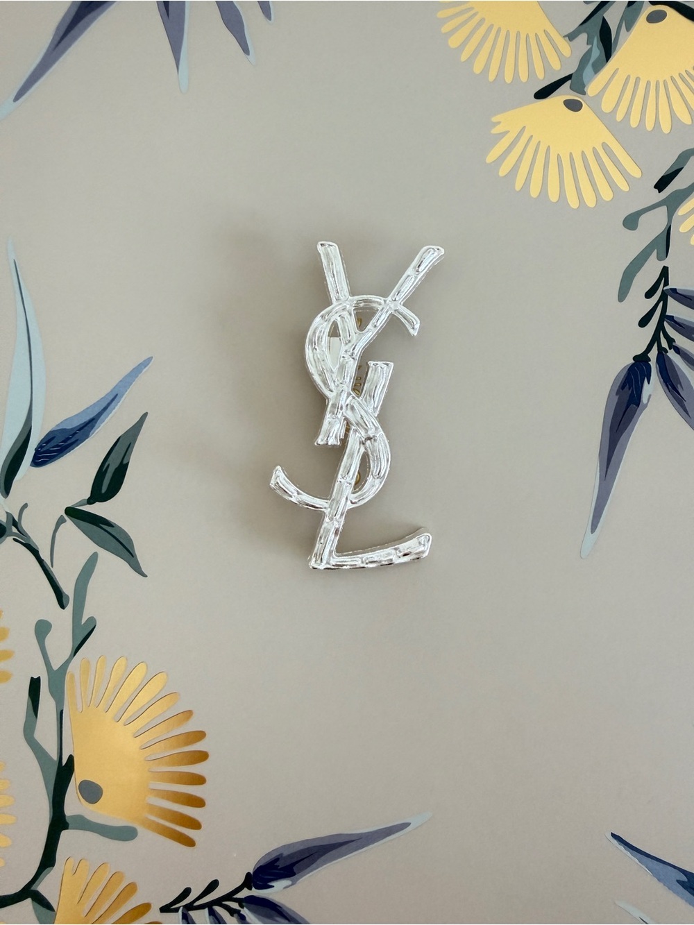 YSL silver brooch
